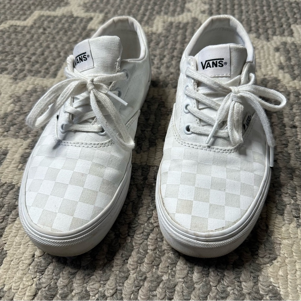 Vans Doheny White Checkerboard Canvas Sneakers - Picture 2 of 6